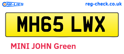 MH65LWX are the vehicle registration plates.