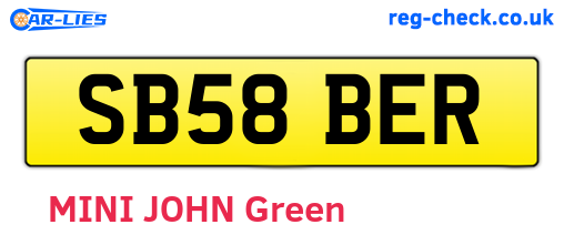 SB58BER are the vehicle registration plates.