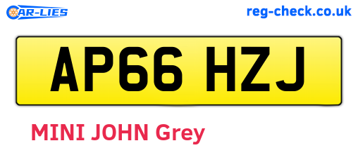 AP66HZJ are the vehicle registration plates.