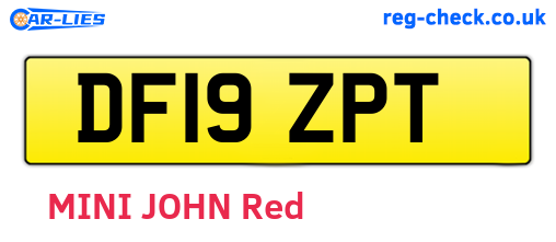 DF19ZPT are the vehicle registration plates.
