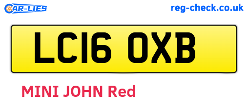 LC16OXB are the vehicle registration plates.
