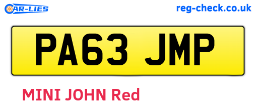 PA63JMP are the vehicle registration plates.