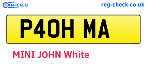 P40HMA are the vehicle registration plates.