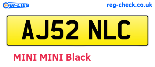 AJ52NLC are the vehicle registration plates.