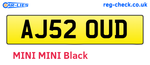 AJ52OUD are the vehicle registration plates.