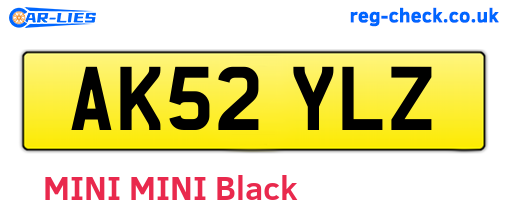 AK52YLZ are the vehicle registration plates.
