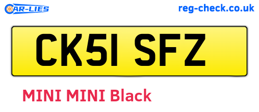 CK51SFZ are the vehicle registration plates.