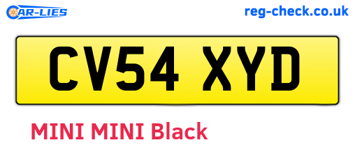 CV54XYD are the vehicle registration plates.