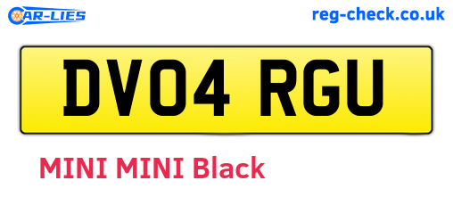 DV04RGU are the vehicle registration plates.
