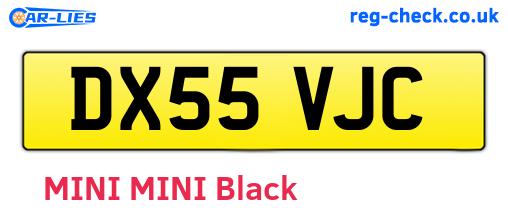DX55VJC are the vehicle registration plates.