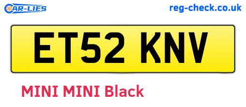 ET52KNV are the vehicle registration plates.