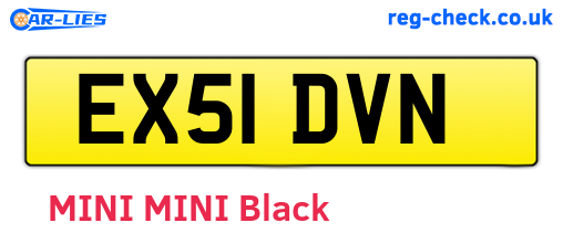 EX51DVN are the vehicle registration plates.