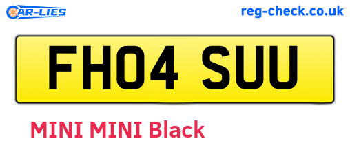 FH04SUU are the vehicle registration plates.