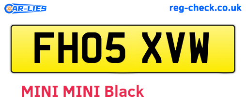FH05XVW are the vehicle registration plates.