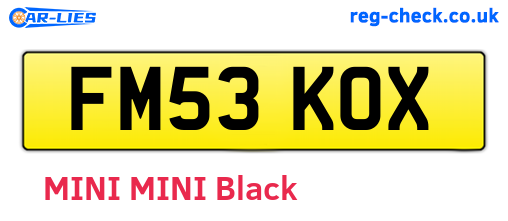 FM53KOX are the vehicle registration plates.