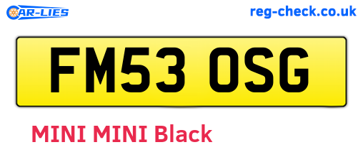 FM53OSG are the vehicle registration plates.