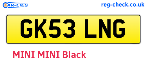 GK53LNG are the vehicle registration plates.