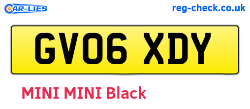 GV06XDY are the vehicle registration plates.
