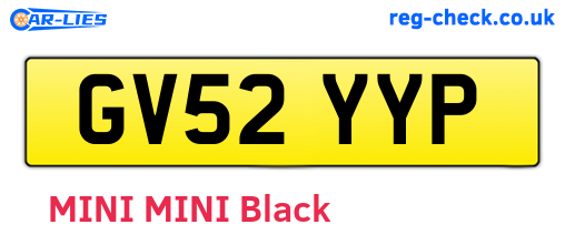 GV52YYP are the vehicle registration plates.