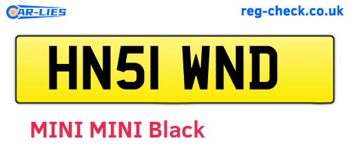 HN51WND are the vehicle registration plates.
