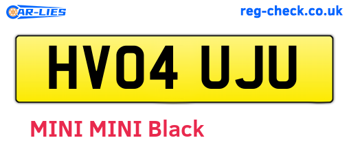 HV04UJU are the vehicle registration plates.