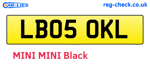 LB05OKL are the vehicle registration plates.