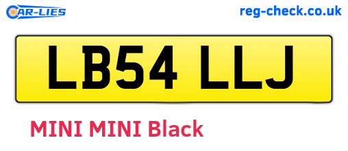 LB54LLJ are the vehicle registration plates.
