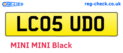LC05UDO are the vehicle registration plates.