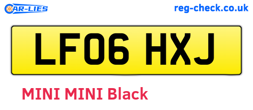 LF06HXJ are the vehicle registration plates.