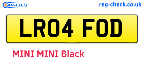 LR04FOD are the vehicle registration plates.