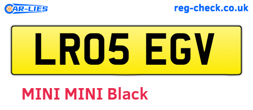 LR05EGV are the vehicle registration plates.