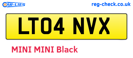 LT04NVX are the vehicle registration plates.