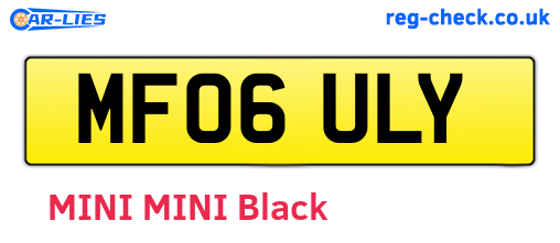 MF06ULY are the vehicle registration plates.