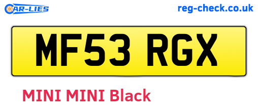 MF53RGX are the vehicle registration plates.