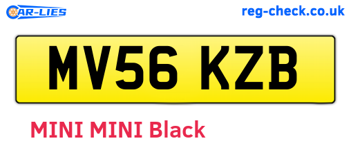 MV56KZB are the vehicle registration plates.