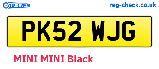 PK52WJG are the vehicle registration plates.