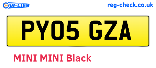 PY05GZA are the vehicle registration plates.