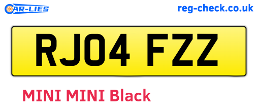 RJ04FZZ are the vehicle registration plates.