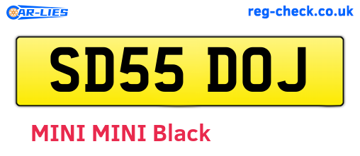 SD55DOJ are the vehicle registration plates.