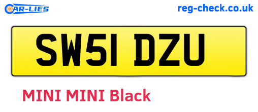 SW51DZU are the vehicle registration plates.