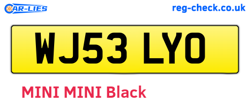 WJ53LYO are the vehicle registration plates.