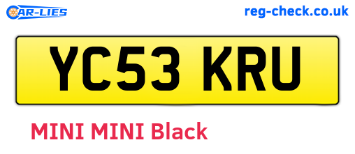 YC53KRU are the vehicle registration plates.
