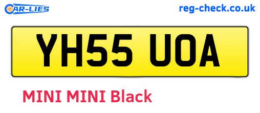YH55UOA are the vehicle registration plates.