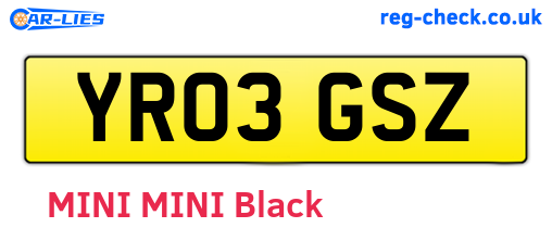 YR03GSZ are the vehicle registration plates.