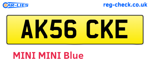 AK56CKE are the vehicle registration plates.