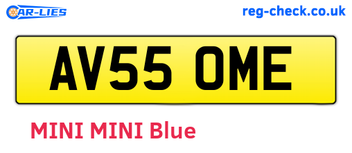 AV55OME are the vehicle registration plates.