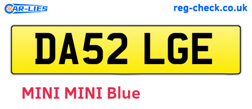 DA52LGE are the vehicle registration plates.