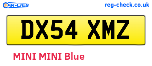 DX54XMZ are the vehicle registration plates.