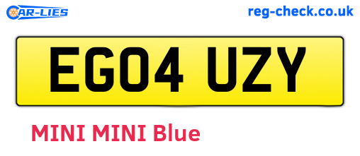 EG04UZY are the vehicle registration plates.