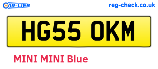 HG55OKM are the vehicle registration plates.